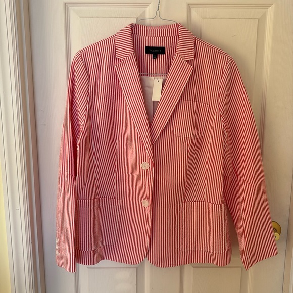 Talbots Jackets & Blazers - Red and white seersucker blazer